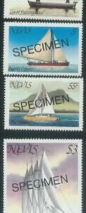 78437 - NEVIS - STAMPS -  BOATS Ships  4 values MNH - Overprinted SPECIMEN