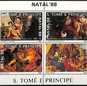 A3422- SAO TOME & PRINCIPE, ERROR MISSPERF: 1988 Christmas, Art, Rubens, Tiziano