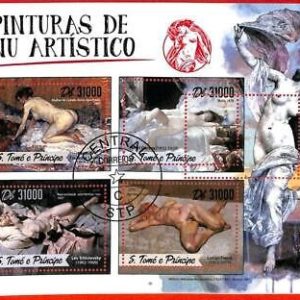 A3401 - SAO TOME & PRINCIPE, ERROR MISPERF, Miniature s: 2016 Nudes, Art, Gervex