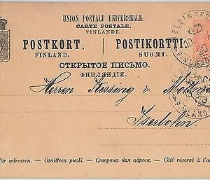 58375 - FINLAND USSR - POSTAL HISTORY:  PRIVATE PRINTING on STATIONERY CARD 1890