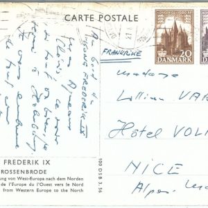 70878 - DENMARK - Postal History - FERRYBOAT postcard w/ PAQUEBOT postmark 1957