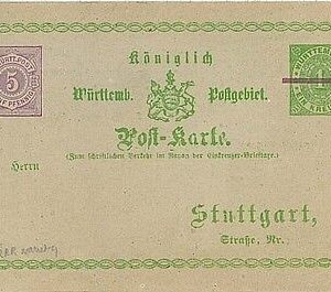 GERMANY  Württemberg - POSTAL STATIONERY Card postkarte ganzache