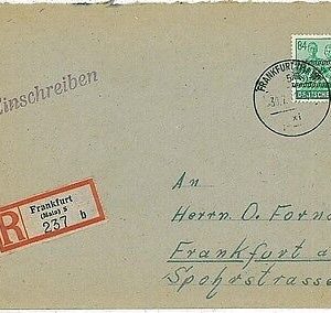 10683 - GERMANY - POSTAL HISTORY - 84pf overprinted stamp - Single use on COVER