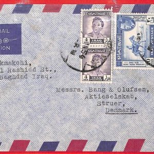aa4110 - IRAQ - POSTAL HISTORY - AIRMAIL  COVER to DENMARK  1954