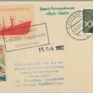 82802 - GERMANY - POSTAL HISTORY - LABEL on CARD -  SPACE: Rocket Mail  1962