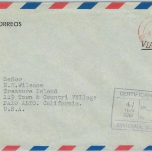 79098 - GUATEMALA -  POSTAL HISTORY -  RED MECHANICAL postmark Registered COVER