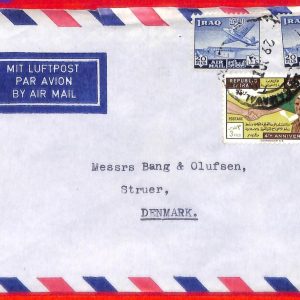 aa4118  - IRAQ - POSTAL HISTORY -  Censored AIRMAIL COVER to  DENMARK  1962
