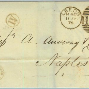 BK0778 - GB - POSTAL HISTORY - SG # 152 on COVER from LEEDS to NAPLES 1876