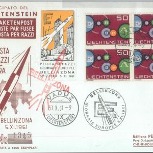 82828 -  LIECHTENSTEIN  - Postal History - FDC Cover 1961 - SPACE  Rocket Mail
