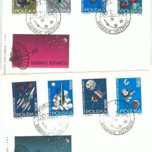 72202 - POLANDS - POSTAL HISTORY -  Set of 2 FDC Covers SPACE Rocket  DOGS 1964