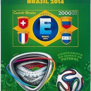 GUINEA BISSAU - ERROR, 2014 IMPERF SHEET: BRASIL 2014, SOCCER, FUTBOL, HONDURAS