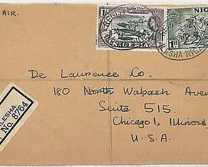 POSTAL HISTORY -  NIGERIA : registered airmail cover from ILESHA to  USA 1957