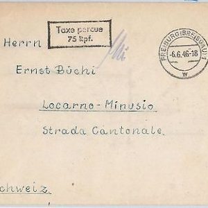 GERMANY -  POSTAL HISTORY - LOCAL EMERGENCY MAIL : Taxe-Perçue COVER - 1946