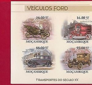 MOZAMBIQUE - ERROR, 2011 IMPERF SHEET: Henry Ford, Cars, Transportation