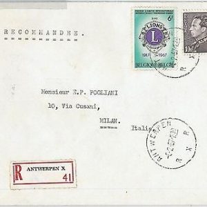59831 -  BELGIUM - POSTAL HISTORY:  STAMP on  COVER 1957 -  LIONS