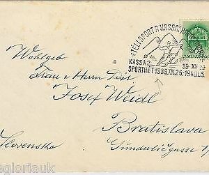 HUNGARY -  POSTAL HISTORY -  COVER with RARE POSTMARK: Skiing Chanpionship 1939
