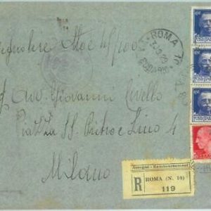 86800 - ITALY - Postal History - COVER  postmarked VIA SUDARIO holy SHROUD 1929