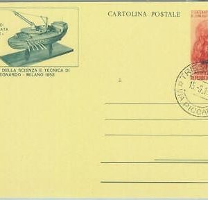 86785 - ITALY Trieste AMG FTT -  FDC Stationery Card - LEONARDO da VINCI  1953