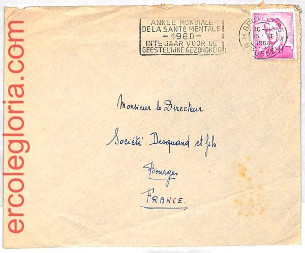 ai3545 - Belgium - POSTAL HISTORY - Cover - MEDICINE Mental Health - 1960
