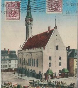 79687 - ESTONIA -  Imperf Stamps on VINTAGE   POSTCARD :   REVAL Tallinn 1921