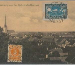 79738 - ESTONIA - Imperf Stamps on VINTAGE POSTCARD:  Rakvere WESENBERG