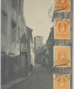 79735 - ESTONIA - Imperf Stamps on VINTAGE POSTCARD:  REVAL Tallinn
