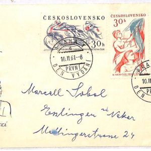 ai3573 - Czechoslovakia - POSTAL HISTORY - FDC - Moto FOOTBALL sport 1961
