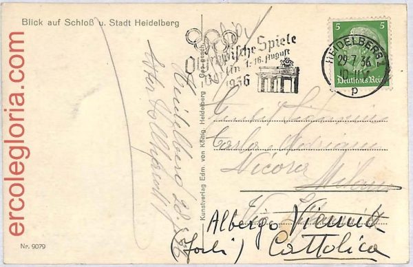 ai3658 - Germany - POSTAL HISTORY - Postcard - Olympic Games -  1936