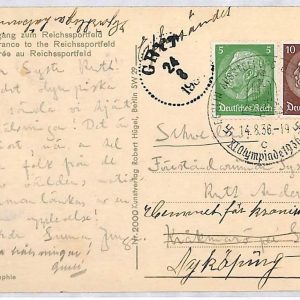 ai3659 - Germany - POSTAL HISTORY - Postcard - Olympic Games -  14.8.1936