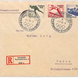 ai3662 - Germany - POSTAL HISTORY - FDC Cover - Winter Olympic Games - 1936
