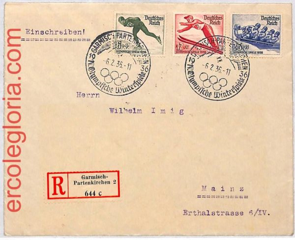 ai3662 - Germany - POSTAL HISTORY - FDC Cover - Winter Olympic Games - 1936