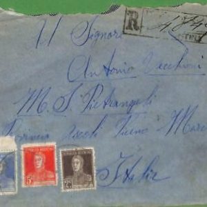 98733 - ARGENTINA - POSTAL HISTORY - Registered COVER to ITALY  1923