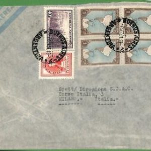 98737 - ARGENTINA - POSTAL HISTORY - Airmail COVER to ITALY  1951  MAPS