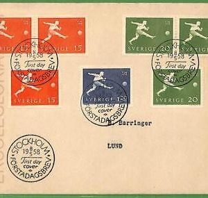 af3664 - SWEDEN - POSTAL HISTORY -  FDC COVER 1958  FOOTBALL