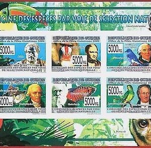 FRENCH GUINEA - ERROR, 2009 IMPERF SHEET: Marine Life, Birds, Monkeys, Animals