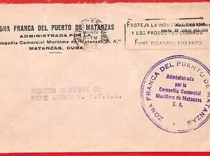 aa3628 - HABANA - POSTAL HISTORY - COVER from ZONA FRANCA MATANZAS  Smoke Cigars