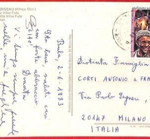 aa3946  -  GUINEA-BISSAU  -  POSTAL HISTORY -   POSTCARD to ITALY  1983