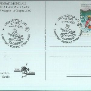 89850  - ITALY - POSTAL HISTORY - SPECIAL CARD & Postmark  2002 CANOEING  Sport