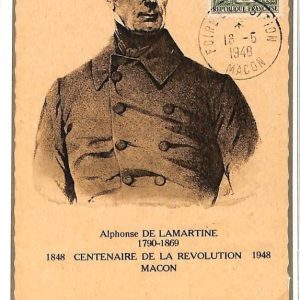 90024 - FRANCE - Postal History - FDC MAXIMUM CARD 1948 de LAMARTINE Literature
