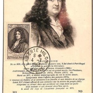 90011 -  FRANCE - Postal History - MAXIMUM CARD -  1949  JEAN RACINE Theatre