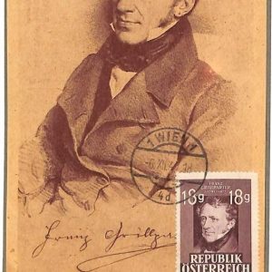 90019 - AUSTRIA - Postal History - MAXIMUM CARD - 1947  GRILLPARZER Literature