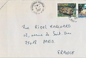 51163 - FRENCH POLYNESIA - POSTAL HISTORY: COVER 1987 - marine life boats