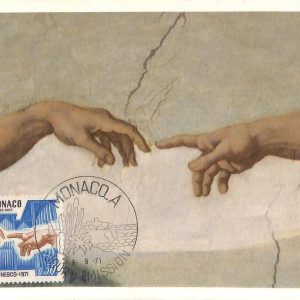 90262  - MONACO -   MAXIMUM CARD -   ART Religion UNESCO Michelangelo 1971