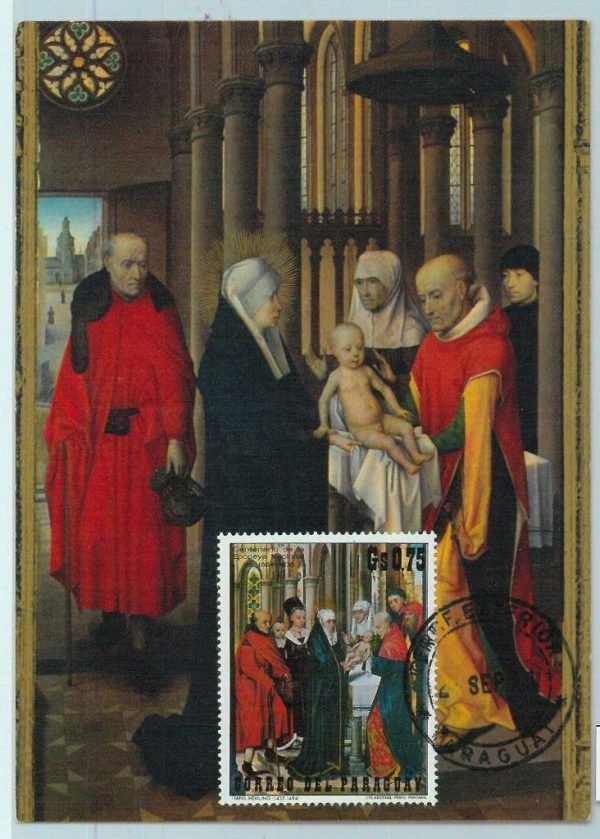90265  - PARAGUAY -   MAXIMUM CARD -   ART Religion  1971  Hans Memling