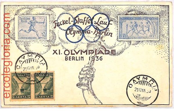 ai3668 - GREECE  - POSTAL HISTORY - Card - Olympic Games - 1936