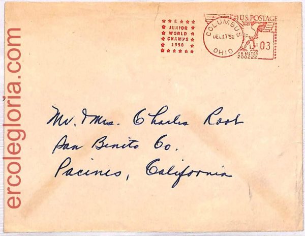 ai3921 - USA - POSTAL HISTORY - Cover sent to CHARLIE ROOT - Baseball - 1950