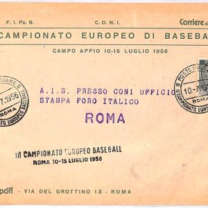 ai3907 - Italy - POSTAL HISTORY - EVENT POSTMARK on Cover - Baseball - 1956
