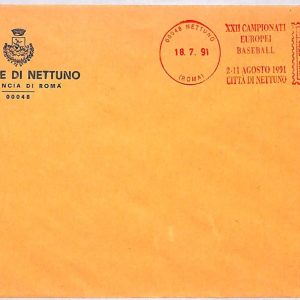 ai3906 - Italy - POSTAL HISTORY - ANNULLO MECCANICO Rosso NETTUNO Baseball 1991