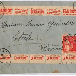 ai3481 - France -  POSTAL HISTORY -  ADVERTISING stamp on COVER - Gastonomy ART