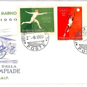 ai3652 - San Marino - Set of 4 FDC -  Olympic Games HOCKEY boxing ROWING - 1960